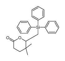 5,5-dimethyl-6-(triphenylsilylmethyl)oxan-2-one结构式