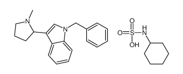 1-benzyl-3-(1-methylpyrrolidin-1-ium-2-yl)indole,N-cyclohexylsulfamate Structure