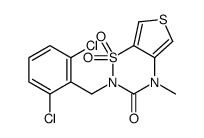 2-[(2,6-dichlorophenyl)methyl]-4-methyl-1,1-dioxothieno[3,4-e][1,2,4]thiadiazin-3-one结构式