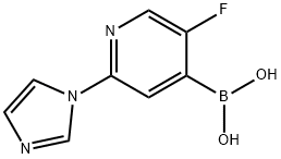 5-Fluoro-2-(imidazol-1-yl)pyridine-4-boronic acid结构式