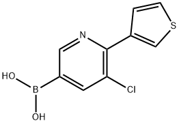 5-Chloro-6-(3-thienyl)pyridine-3-boronic acid结构式