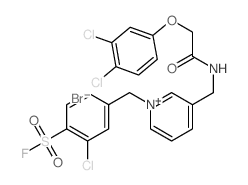 Pyridinium,1-[[3-chloro-4-(fluorosulfonyl)phenyl]methyl]-3-[[[2-(3,4-dichlorophenoxy)acetyl]amino]methyl]-,bromide (1:1) Structure