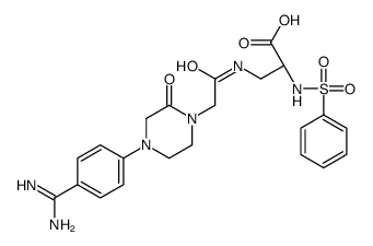 (2S)-2-(benzenesulfonamido)-3-[[2-[4-(4-carbamimidoylphenyl)-2-oxopiperazin-1-yl]acetyl]amino]propanoic acid Structure