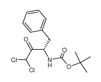 (3S)-3-tert-butoxycarbonylamino-1,1-dichloro-4-phenyl-2-butanone Structure