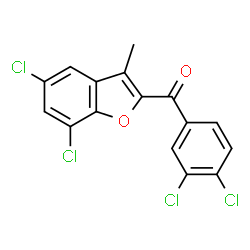 (5,7-Dichloro-3-methyl-1-benzofuran-2-yl)(3,4-dichlorophenyl)methanone结构式