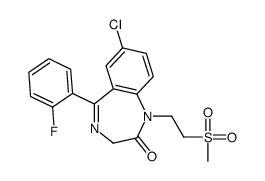 7-chloro-5-(2-fluorophenyl)-1-(2-methylsulfonylethyl)-3H-1,4-benzodiazepin-2-one结构式