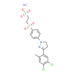 sodium 2-[[4-[3-(4,5-dichloro-2-methylphenyl)-4,5-dihydro-1H-pyrazol-1-yl]phenyl]sulphonyl]ethanesulphonate structure