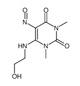 6-(2-hydroxyethylamino)-1,3-dimethyl-5-nitrosopyrimidine-2,4(1H,3H)-dione Structure