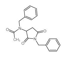 N-benzyl-N-(1-benzyl-2,5-dioxo-pyrrolidin-3-yl)acetamide结构式