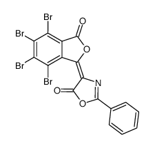 2-Phenyl-4-[4,5,6,7-tetrabromo-3-oxo-3H-isobenzofuran-(1Z)-ylidene]-4H-oxazol-5-one结构式