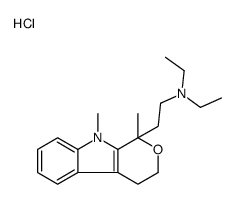 2-(1,9-dimethyl-3,4-dihydropyrano[3,4-b]indol-1-yl)-N,N-diethylethanamine,hydrochloride Structure