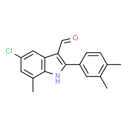 1H-Indole-3-carboxaldehyde,5-chloro-2-(3,4-dimethylphenyl)-7-methyl-(9CI)结构式