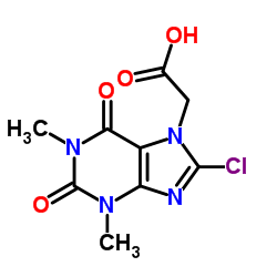 2-(8-CHLORO-1,3-DIMETHYL-2,6-DIOXO-1,2,3,6-TETRAHYDRO-7H-PURIN-7-YL)ACETIC ACID结构式