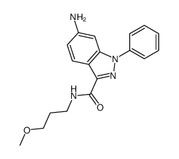 6-amino-N-(3-methoxypropyl)-1-phenylindazole-3-carboxamide结构式