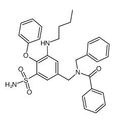 N-Benzyl-N-(3-n-butylamino-4-phenoxy-5-sulfamylbenzyl)-benzamide结构式