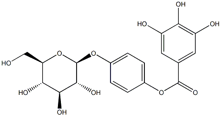 4-(β-D-Glucopyranosyloxy)phenol 1-(3,4,5-trihydroxybenzoate) structure