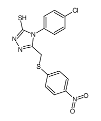 4-(4-chloro-phenyl)-5-(4-nitro-phenylsulfanylmethyl)-2,4-dihydro-[1,2,4]triazole-3-thione Structure