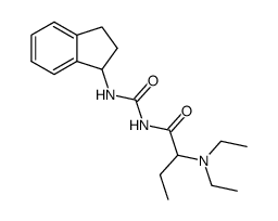 3-<1-Indanyl>-1-<2-diaethylaminbutyryl>-harnstoff结构式
