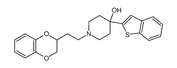 4-benzo[b]thiophen-2-yl-1-[2-(2,3-dihydro-benzo[1,4]dioxin-2-yl)-ethyl]-piperidin-4-ol Structure