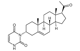 3-(20-Oxopregn-5-en-3α-yl)-2,4(1H,3H)-pyrimidinedione Structure