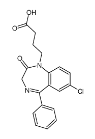 1-(3'-carboxylpropyl)-7-chloro-1,3-dihydro-5-phenyl-2H-1,4-benzodiazepin-2-one结构式