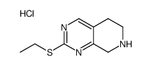 2-(ethylthio)-5,6,7,8-tetrahydropyrido[3,4-d]pyrimidine hydrochloride结构式