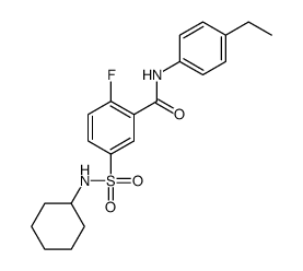 5-(cyclohexylsulfamoyl)-N-(4-ethylphenyl)-2-fluorobenzamide结构式