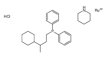 chlororuthenium(2+),3-cyclohexylbutyl(diphenyl)phosphanium,piperidine Structure
