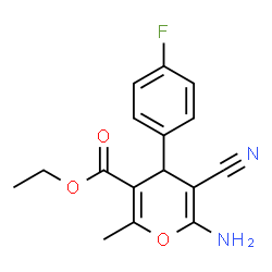 Ethyl 6-amino-5-cyano-4-(4-fluorophenyl)-2-methyl-4H-pyran-3-carboxylate结构式