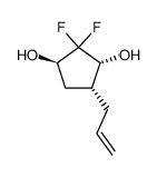 (1R,3R,4R)-4-allyl-2,2-difluorocyclopentane-1,3-diol结构式