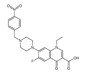 1-ethyl-1,4-dihydro-6-fluoro-7-[4-(p-nitrobenzyl)-1-piperazinyl]-4-oxoquinoline-3-carboxylic acid结构式