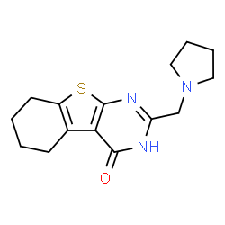 2-(1-Pyrrolidinylmethyl)-5,6,7,8-tetrahydro[1]benzothieno[2,3-d]pyrimidin-4(3H)-one结构式