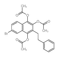 (1,4-diacetyloxy-6-bromo-3-phenethyl-naphthalen-2-yl) acetate structure