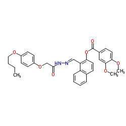 1-[(E)-{[(4-Butoxyphenoxy)acetyl]hydrazono}methyl]-2-naphthyl 3,4-dimethoxybenzoate Structure