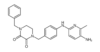 2,3-Piperazinedione, 1-(p-((5-amino-6-methyl-2-pyridyl)amino)benzyl)-4-benzyl-结构式