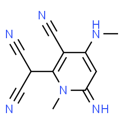 Propanedinitrile, [3-cyano-1,6-dihydro-6-imino-1-methyl-4-(methylamino)-2-pyridinyl]- (9CI)结构式
