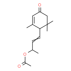 1-(2,6,6-trimethyl-4-oxocyclohex-2-enyl)buten-3-yl acetate picture