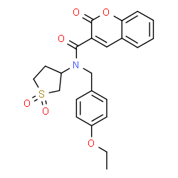 N-(1,1-dioxidotetrahydrothiophen-3-yl)-N-(4-ethoxybenzyl)-2-oxo-2H-chromene-3-carboxamide结构式