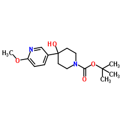 1-BOC-4-HYDROXY-4-(6-METHOXY-3-PYRIDINYL)-PIPERIDINE structure