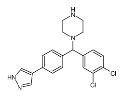 1-[(3,4-dichlorophenyl)-[4-(1H-pyrazol-4-yl)phenyl]methyl]piperazine Structure