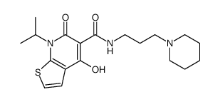 4-hydroxy-6-oxo-N-(3-piperidin-1-ylpropyl)-7-propan-2-ylthieno[2,3-b]pyridine-5-carboxamide结构式