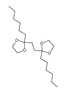 1,2-bis(2-hexyl-1,3-dioxolan-2-yl)ethane Structure