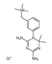 [3-(4,6-Diamino-2,2-dimethyl-2H-[1,3,5]triazin-1-yl)-benzyl]-trimethyl-ammonium; chloride Structure