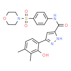 5-(2-hydroxy-3,4-dimethylphenyl)-N-[4-(morpholin-4-ylsulfonyl)phenyl]-1H-pyrazole-3-carboxamide结构式