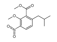 methyl 2-methoxy-6-(2-methylpropyl)-3-nitrobenzoate Structure