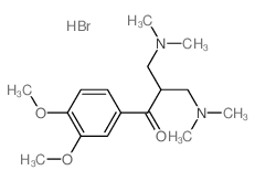 1-Propanone, 1-(3, 4-dimethoxyphenyl)-3-(dimethylamino)-2-[(dimethylamino)methyl]-, dihydrobromide结构式