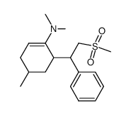 [6-(2-Methanesulfonyl-1-phenyl-ethyl)-4-methyl-cyclohex-1-enyl]-dimethyl-amine结构式