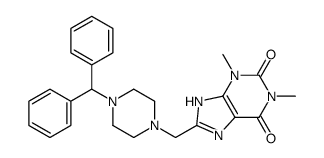 8-[(4-benzhydrylpiperazin-1-yl)methyl]-1,3-dimethyl-7H-purine-2,6-dione结构式