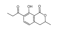 8-hydroxy-3-methyl-7-propionyl-3,4-dihydro-1H-isochromen-1-one结构式