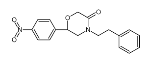 (6S)-6-(4-nitrophenyl)-4-(2-phenylethyl)morpholin-3-one结构式